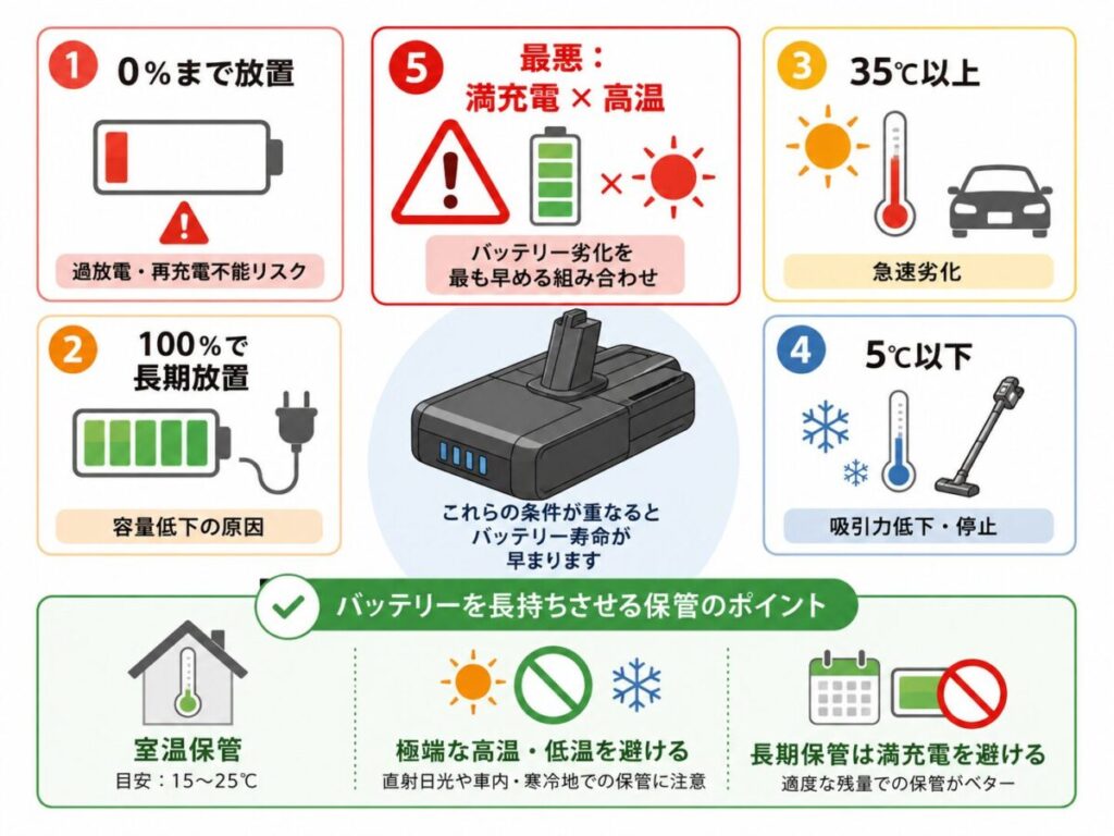 使用頻度・保管方法がバッテリー寿命に与える影響