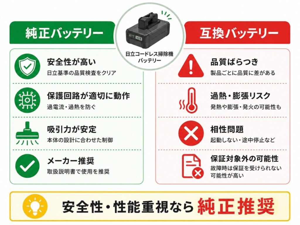 日立純正バッテリーと互換バッテリー:どっちを選ぶ?