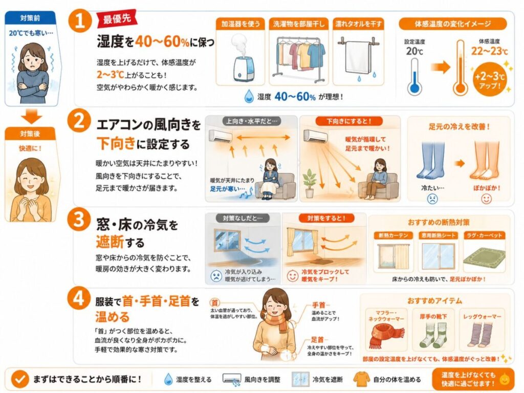 暖房20度で寒いときの正解｜温度を上げる前にやるべき対策