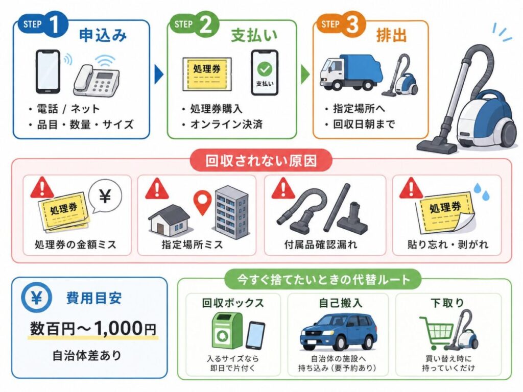 粗大ゴミとして出す手順と費用(要点だけ)