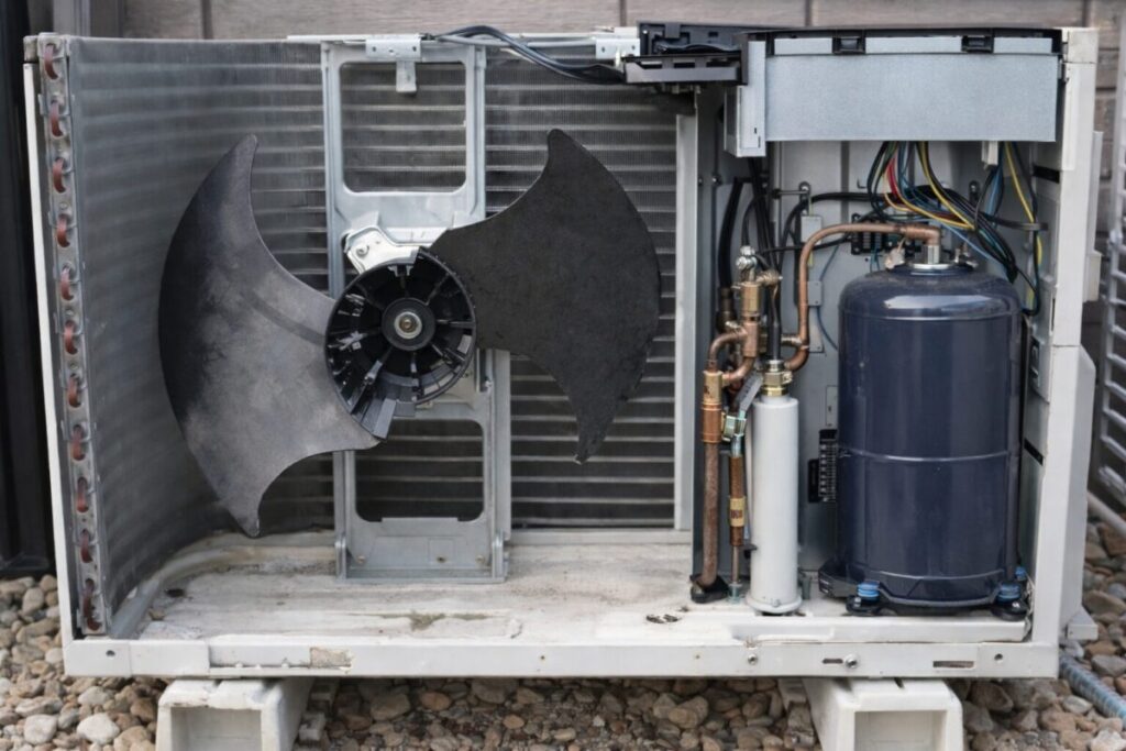 室外機にリセットボタンがある