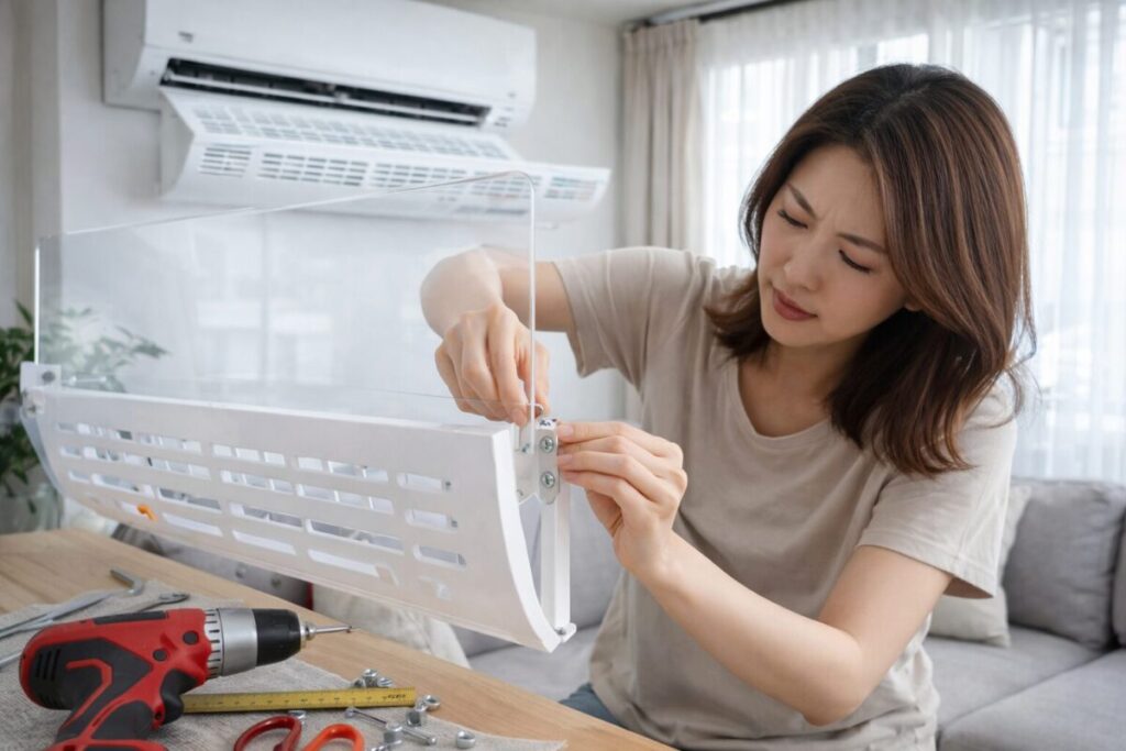 エアコン風よけを自作する