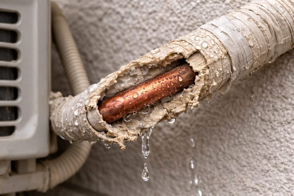 エアコン 室外機 銅管 むき出しを放置するリスク