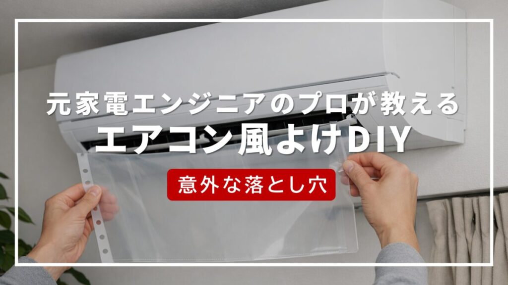 エアコン 風よけ 自作 クリアファイル