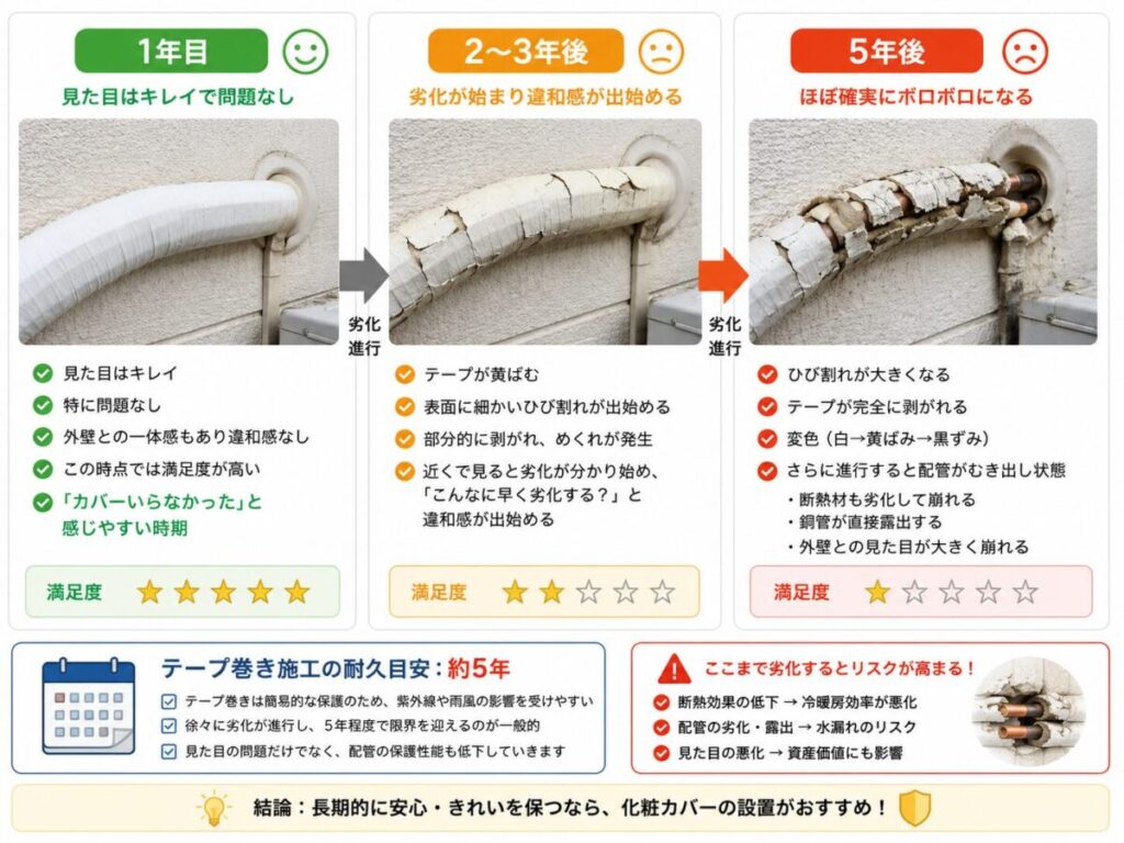 【リアル】化粧カバーなし施工の5年後