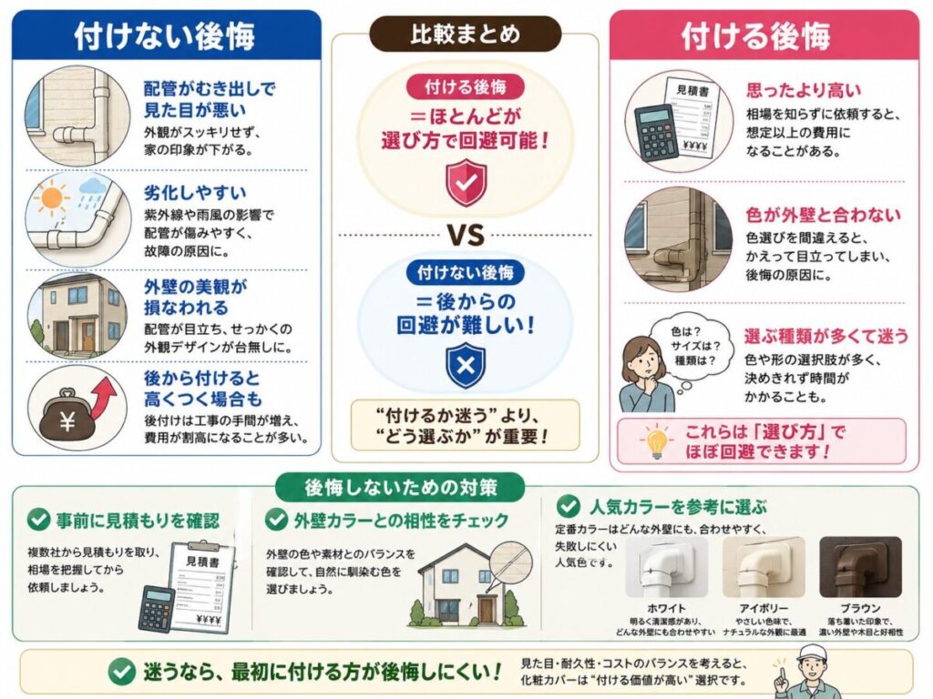 【注意】化粧カバーは付けても後悔するケースあり