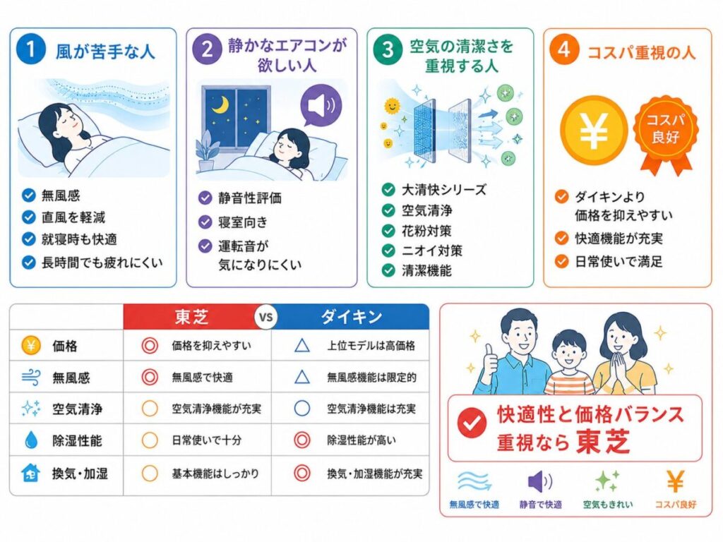 東芝エアコンが向いている人
