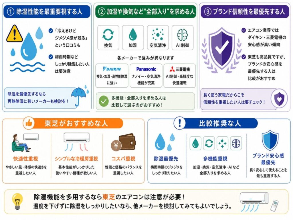 東芝エアコンが向かない人