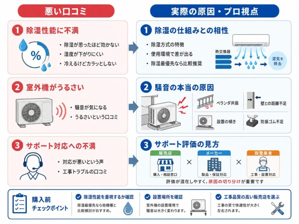 東芝エアコンの悪い口コミ・評判