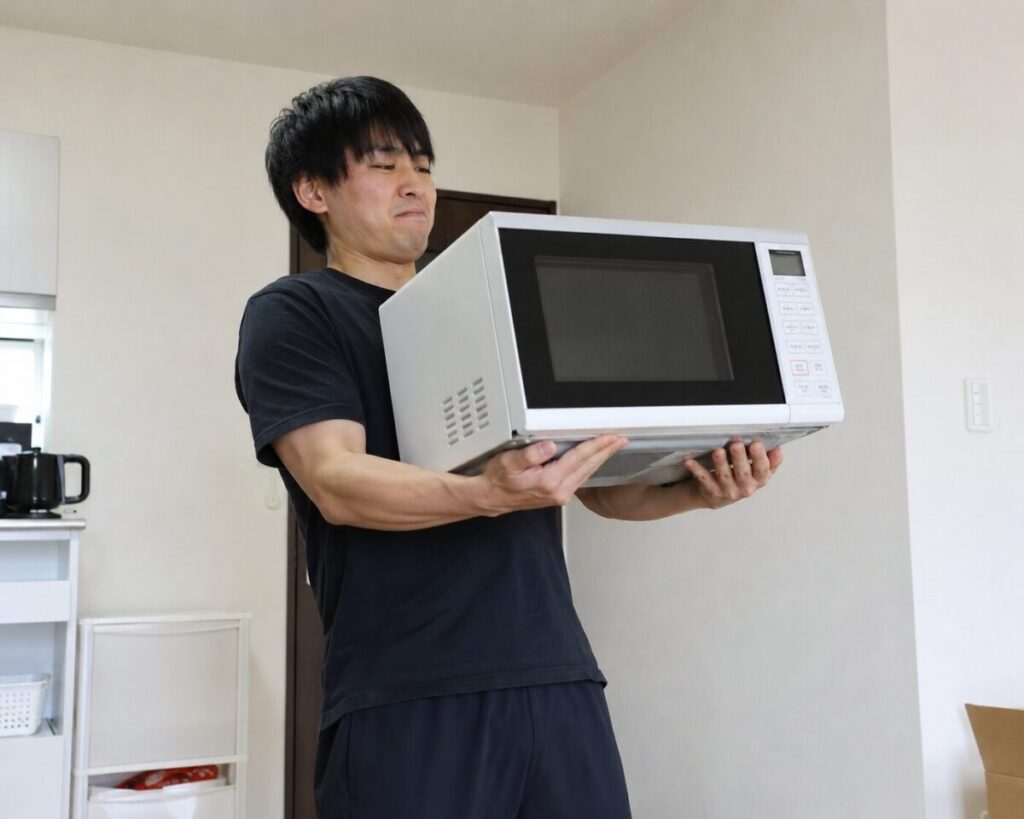 電子レンジを一人で運べる重さの目安と安全な運搬方法