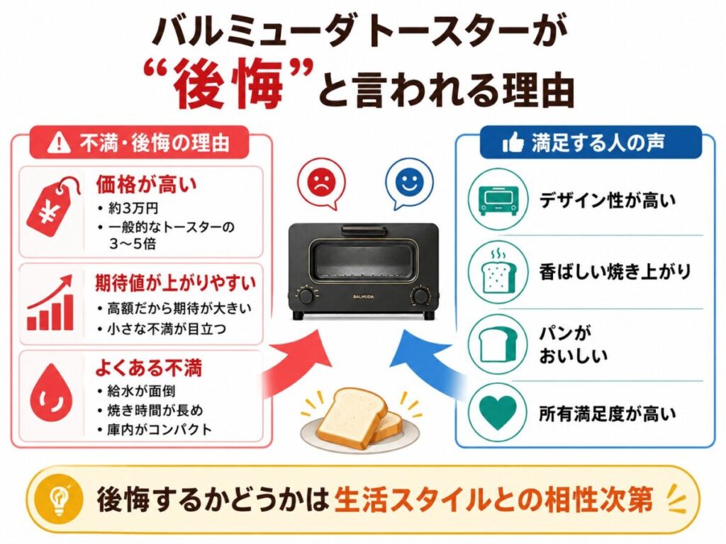 バルミューダ トースターが「後悔する」と言われるのはなぜ?
